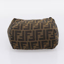 FENDI Zucca Canvas Hand Bag Black Brown Auth ep16243-5