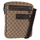 GUCCI GG Canvas Shoulder Bag Beige Silver 92551 Auth ep16248-1
