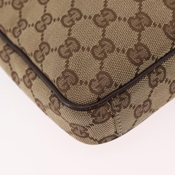 GUCCI GG Canvas Shoulder Bag Beige Silver 92551 Auth ep16248