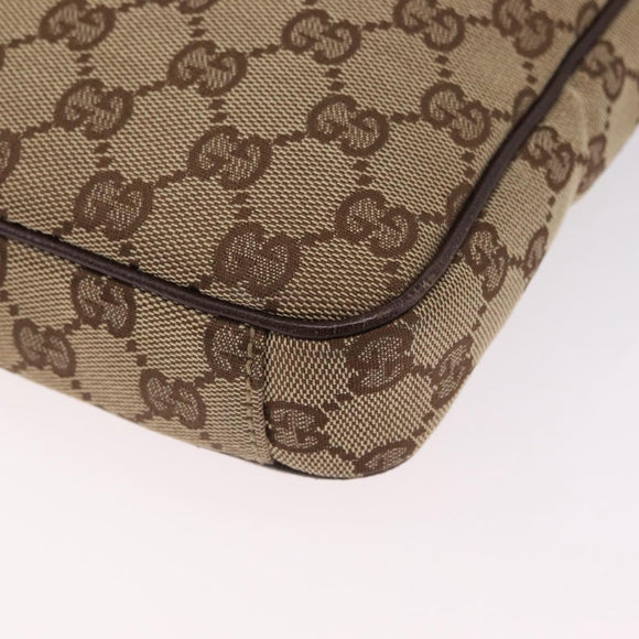 GUCCI GG Canvas Shoulder Bag Beige Silver 92551 Auth ep16248