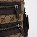 GUCCI GG Canvas Shoulder Bag Beige Silver 92551 Auth ep16248-15