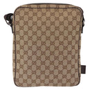 GUCCI GG Canvas Shoulder Bag Beige Silver 92551 Auth ep16248-3