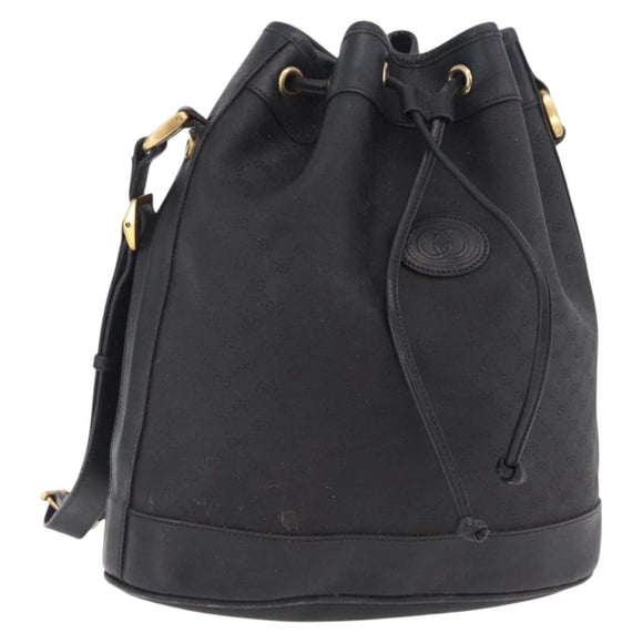 GUCCI Micro GG Supreme Shoulder Bag PVC Black Gold 001 86 0533 Auth ep16249