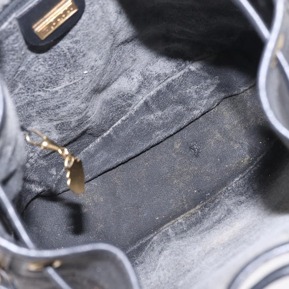 GUCCI Micro GG Supreme Shoulder Bag PVC Black Gold 001 86 0533 Auth ep16249