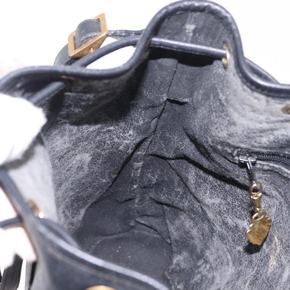 GUCCI Micro GG Supreme Shoulder Bag PVC Black Gold 001 86 0533 Auth ep16249