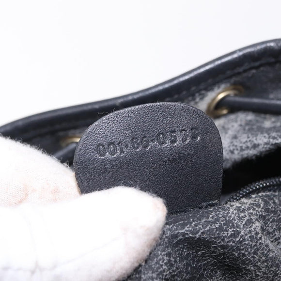 GUCCI Micro GG Supreme Shoulder Bag PVC Black Gold 001 86 0533 Auth ep16249