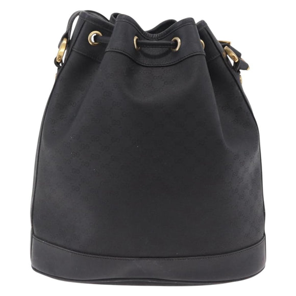 GUCCI Micro GG Supreme Shoulder Bag PVC Black Gold 001 86 0533 Auth ep16249