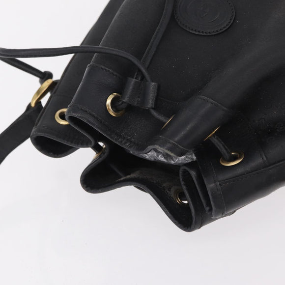 GUCCI Micro GG Supreme Shoulder Bag PVC Black Gold 001 86 0533 Auth ep16249