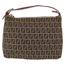 FENDI Zucchino Canvas Hand Bag Beige Gold Auth ep16251-2