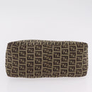 FENDI Zucchino Canvas Hand Bag Beige Gold Auth ep16251-9