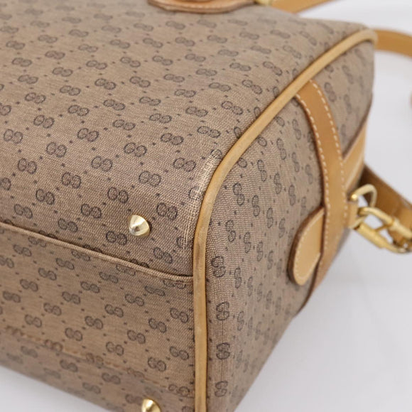 GUCCI Micro GG Supreme Hand Bag PVC 2way Beige Gold 67 02 4422 Auth ep16253