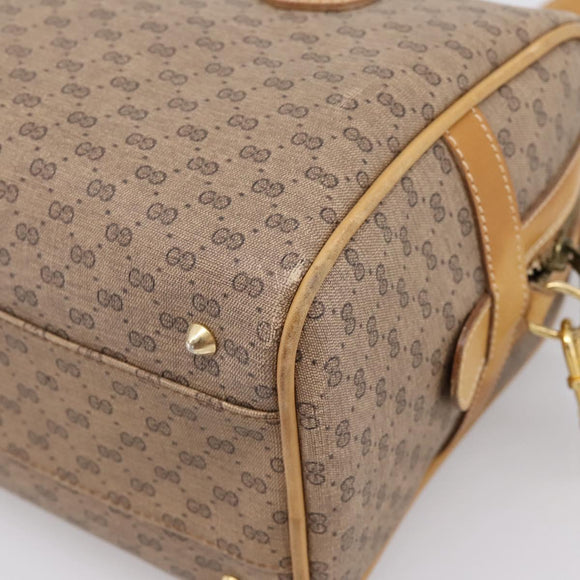GUCCI Micro GG Supreme Hand Bag PVC 2way Beige Gold 67 02 4422 Auth ep16253
