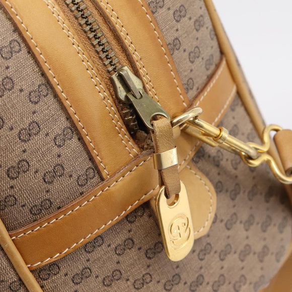 GUCCI Micro GG Supreme Hand Bag PVC 2way Beige Gold 67 02 4422 Auth ep16253