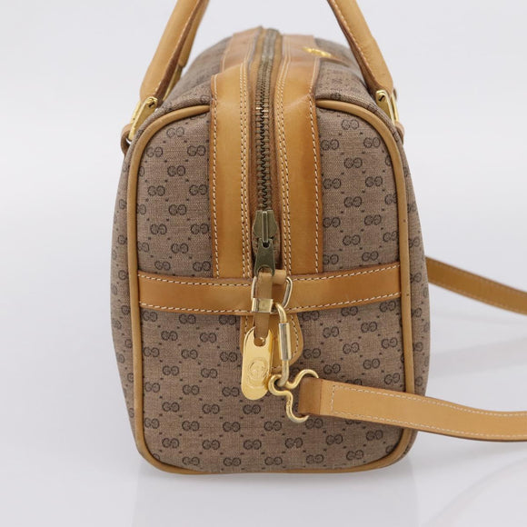 GUCCI Micro GG Supreme Hand Bag PVC 2way Beige Gold 67 02 4422 Auth ep16253