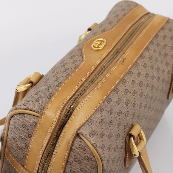 GUCCI Micro GG Supreme Hand Bag PVC 2way Beige Gold 67 02 4422 Auth ep16253