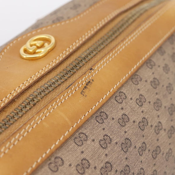 GUCCI Micro GG Supreme Hand Bag PVC 2way Beige Gold 67 02 4422 Auth ep16253