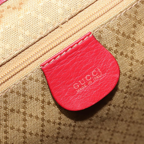 GUCCI Bamboo Backpack Leather Red Gold 003 2058 0016 Auth ep16261