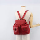 GUCCI Bamboo Backpack Leather Red Gold 003 2058 0016 Auth ep16261-29