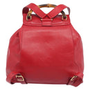 GUCCI Bamboo Backpack Leather Red Gold 003 2058 0016 Auth ep16261-2