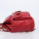 GUCCI Bamboo Backpack Leather Red Gold 003 2058 0016 Auth ep16261-4