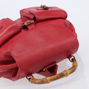 GUCCI Bamboo Backpack Leather Red Gold 003 2058 0016 Auth ep16261-6