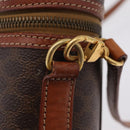 CELINE Macadam Canvas Vanity Hand Bag PVC Leather 2way Brown Gold Auth ep16269-8