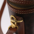 CELINE Macadam Canvas Vanity Hand Bag PVC Leather 2way Brown Gold Auth ep16269-17