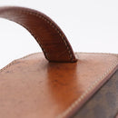 CELINE Macadam Canvas Vanity Hand Bag PVC Leather 2way Brown Gold Auth ep16269-10