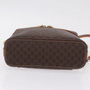 CELINE Macadam Canvas Vanity Hand Bag PVC Leather 2way Brown Gold Auth ep16269-5