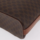 CELINE Macadam Canvas Vanity Hand Bag PVC Leather 2way Brown Gold Auth ep16269-19