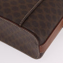 CELINE Macadam Canvas Vanity Hand Bag PVC Leather 2way Brown Gold Auth ep16269-21