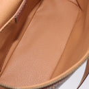 CELINE Macadam Canvas Vanity Hand Bag PVC Leather 2way Brown Gold Auth ep16269-11