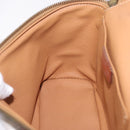 CELINE Macadam Canvas Vanity Hand Bag PVC Leather 2way Brown Gold Auth ep16269-25