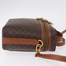 CELINE Macadam Canvas Vanity Hand Bag PVC Leather 2way Brown Gold Auth ep16269-3