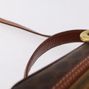 CELINE Macadam Canvas Vanity Hand Bag PVC Leather 2way Brown Gold Auth ep16269-15