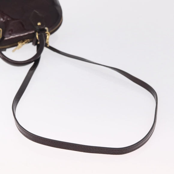 LOUIS VUITTON Monogram Vernis Alma BB Hand Bag Amarante M91678 LV Auth ep16271