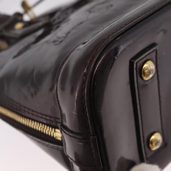 LOUIS VUITTON Monogram Vernis Alma BB Hand Bag Amarante M91678 LV Auth ep16271