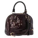 LOUIS VUITTON Monogram Vernis Alma BB Hand Bag Amarante M91678 LV Auth ep16271-1