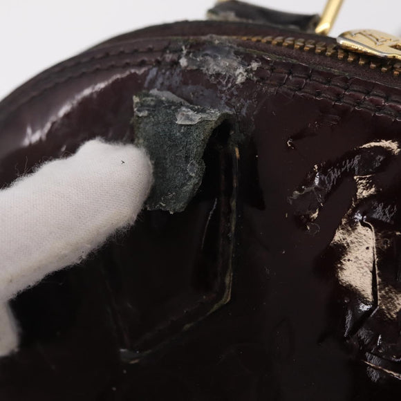 LOUIS VUITTON Monogram Vernis Alma BB Hand Bag Amarante M91678 LV Auth ep16271