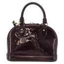 LOUIS VUITTON Monogram Vernis Alma BB Hand Bag Amarante M91678 LV Auth ep16271-4