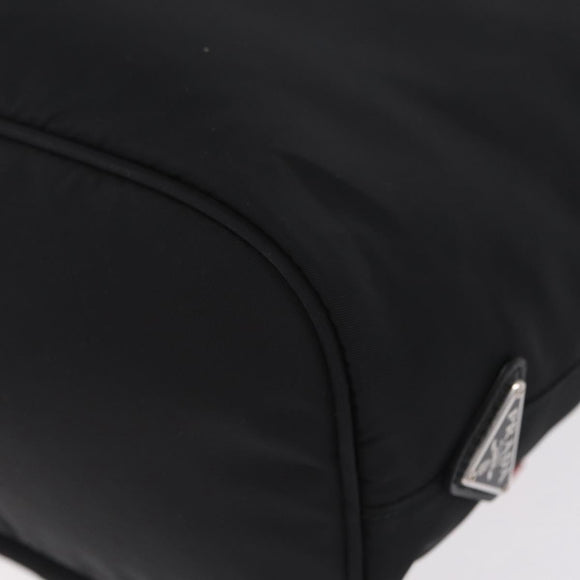 PRADA Hand Bag Nylon Black Silver Auth ep16275V