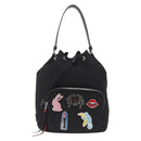 PRADA Hand Bag Nylon Black Silver Auth ep16275V-13