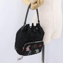 PRADA Hand Bag Nylon Black Silver Auth ep16275V-27