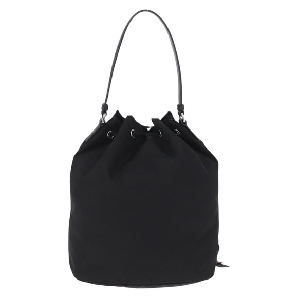 PRADA Hand Bag Nylon Black Silver Auth ep16275V