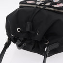 PRADA Hand Bag Nylon Black Silver Auth ep16275V-6