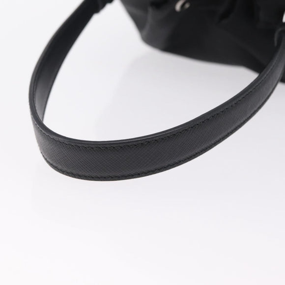 PRADA Hand Bag Nylon Black Silver Auth ep16275V