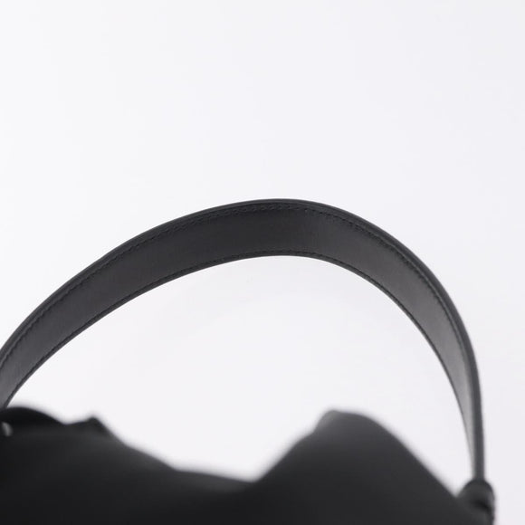 PRADA Hand Bag Nylon Black Silver Auth ep16275V