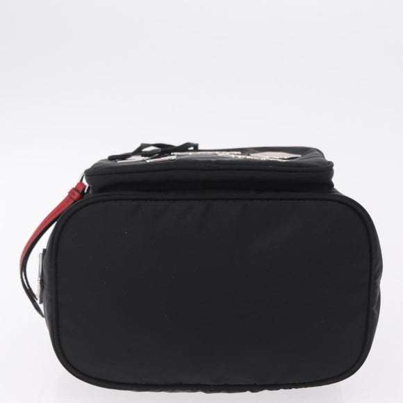 PRADA Hand Bag Nylon Black Silver Auth ep16275V