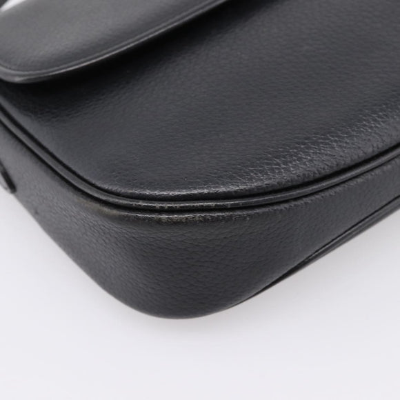 Burberrys Shoulder Bag Leather Black Gold Auth ep16277