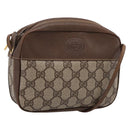 GUCCI GG Supreme Shoulder Bag PVC Beige Gold Auth ep16279-1